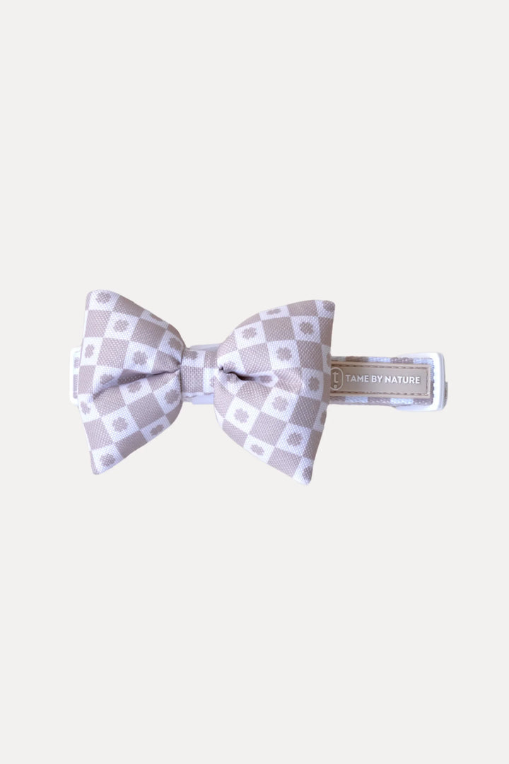 PLUSH BOW Oatmeal Signature Motif