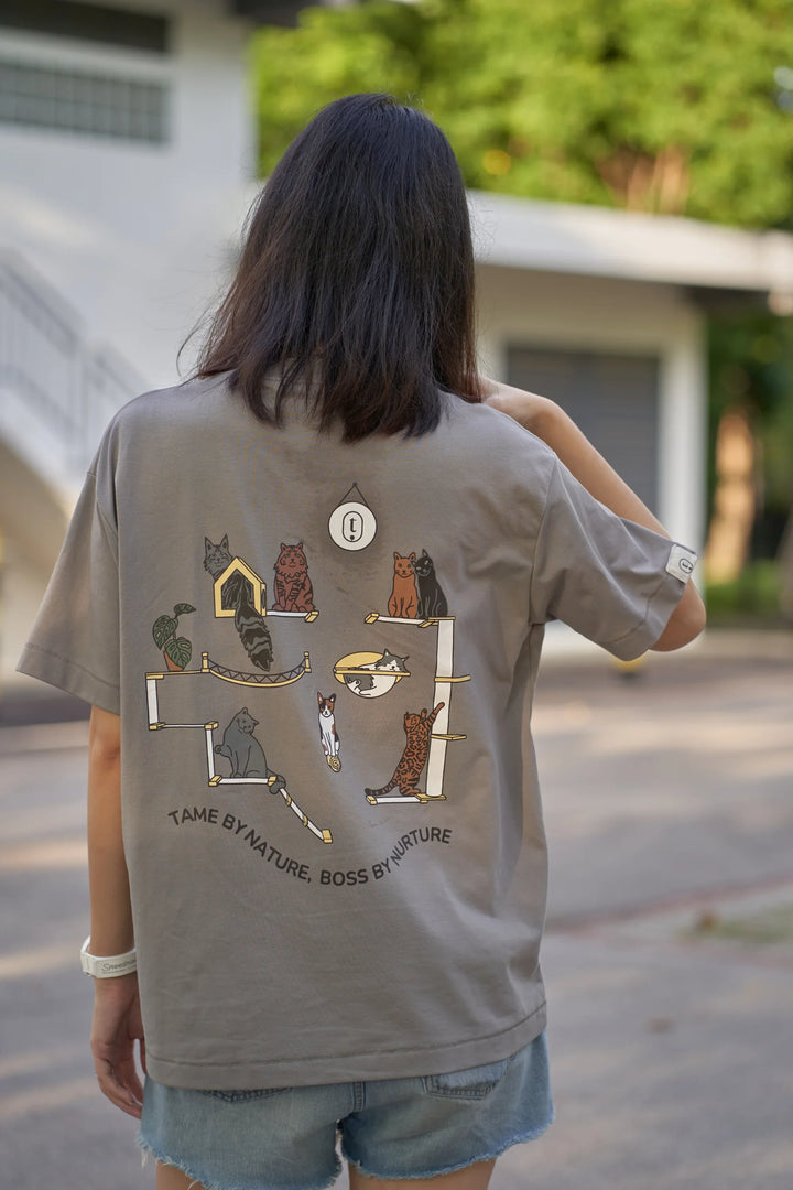 TAME BY NATURE T-SHIRT (CAT) Grey