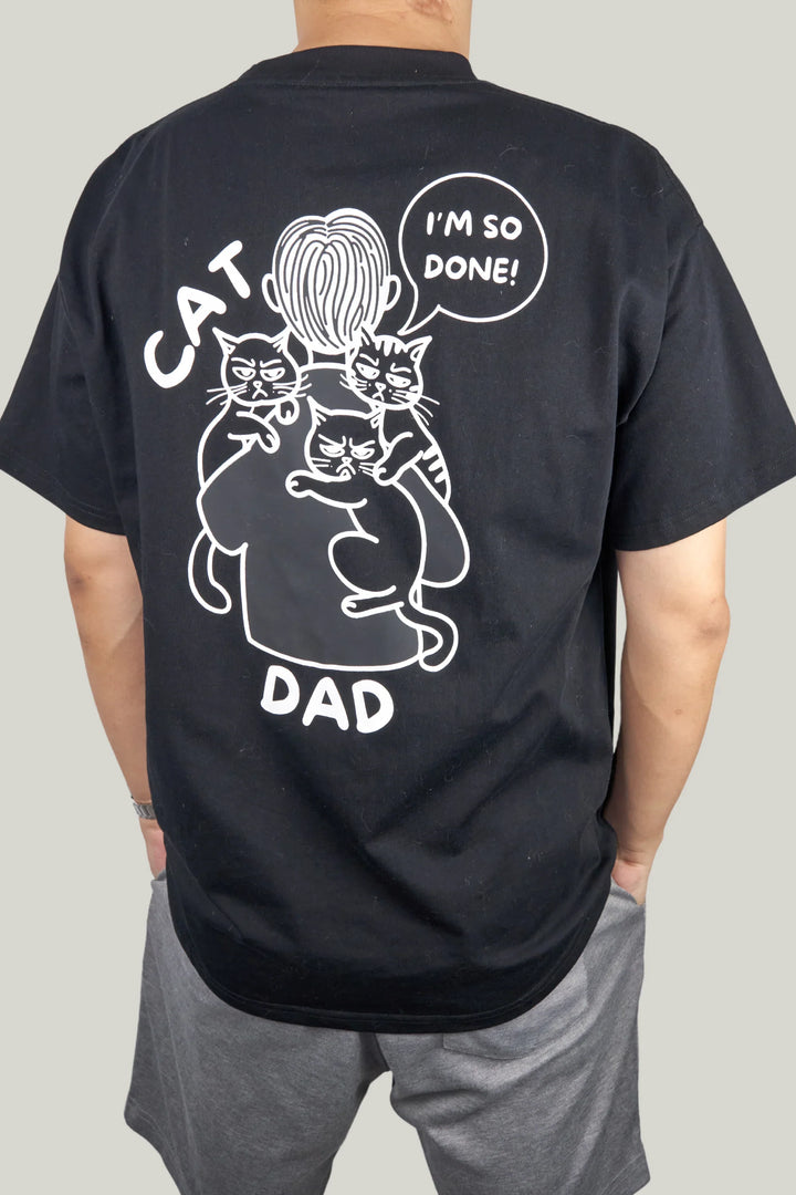 CAT DAD T-SHIRT Black