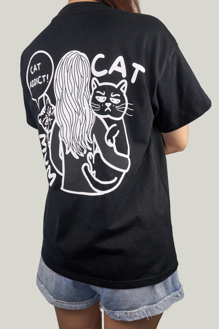 CAT MUM T-SHIRT Black