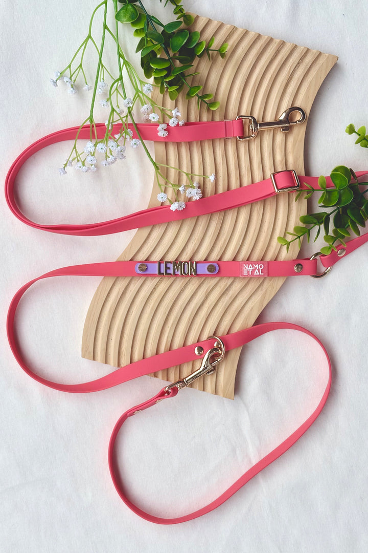WATERPROOF LEASH Coral / Lilac